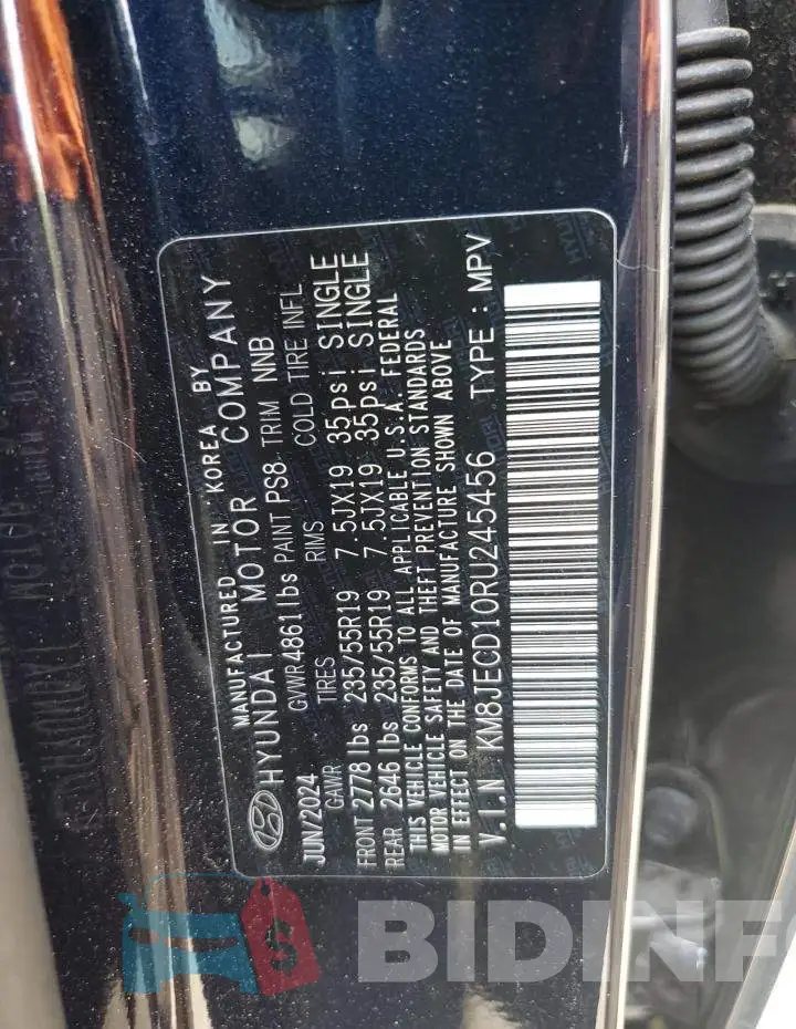 KM8JECD10RU245456 Photo# 14