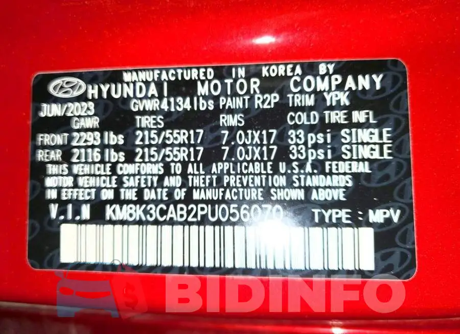 KM8K3CAB2PU056070 Photo# 13