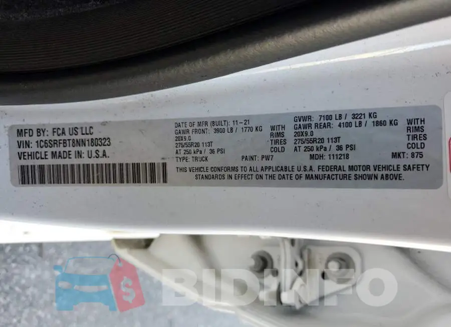 1C6SRFBT8NN180323 Photo# 12