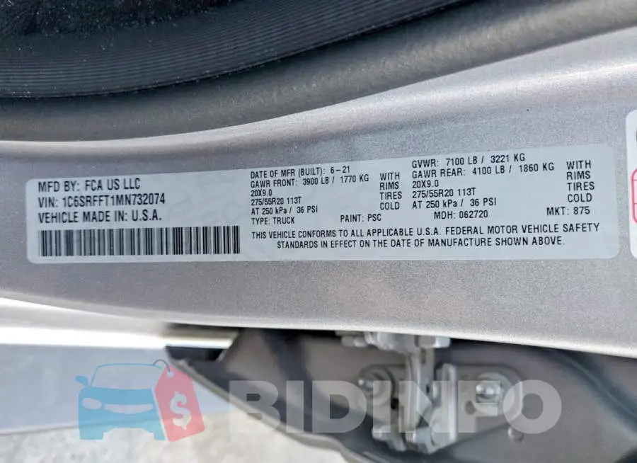 1C6SRFFT1MN732074 Photo# 12
