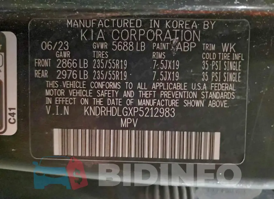 KNDRHDLGXP5212983 Photo# 13