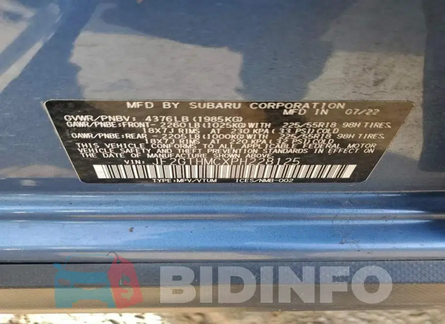 JF2GTHMCXPH228125 Photo# 13