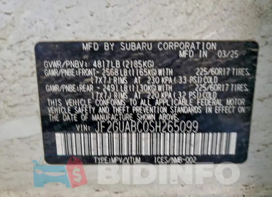 JF2GUABC0SH265099 Photo# 13