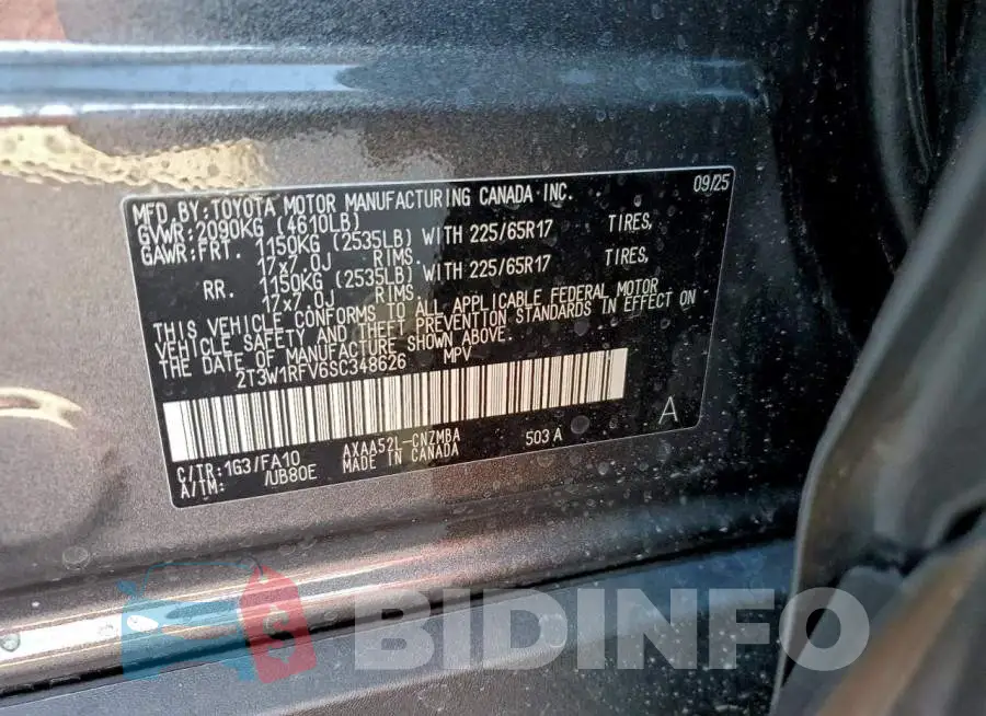 2T3W1RFV6SC348626 Photo# 13