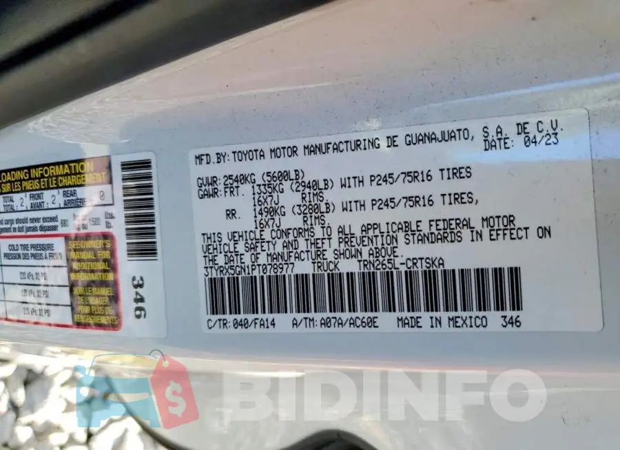 3TYRX5GN1PT078977 Photo# 6