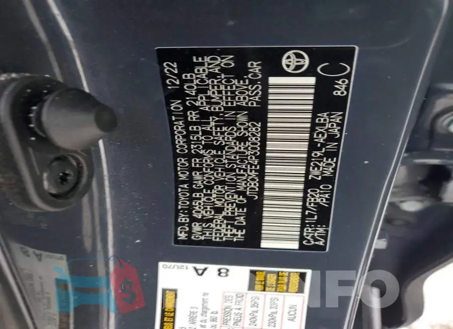 JTDBCMFE4P3008282 Photo# 12