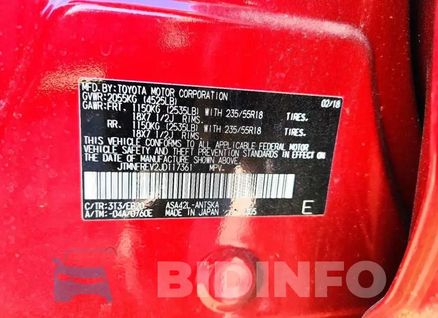JTMNFREV2JD117361 Photo# 12