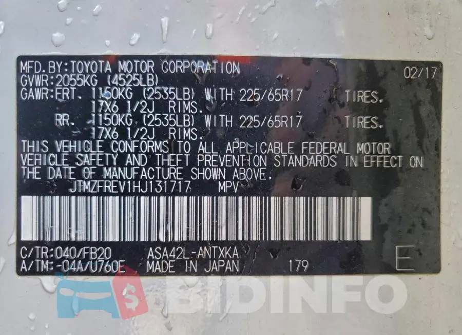 JTMZFREV1HJ131717 Photo# 13