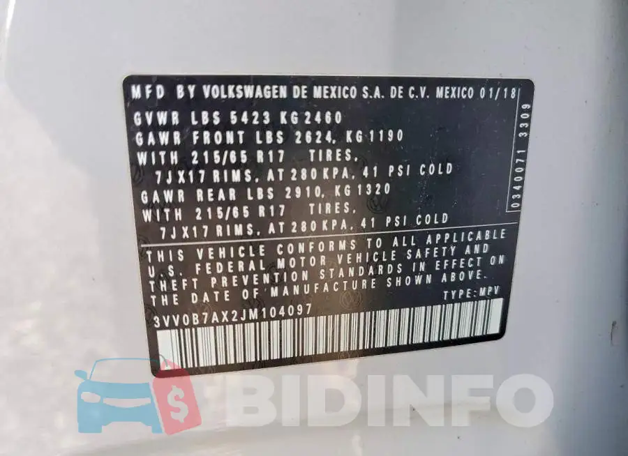 3VV0B7AX2JM104097 Photo# 13