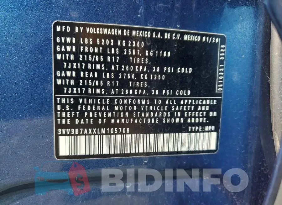 3VV3B7AXXLM105708 Photo# 12