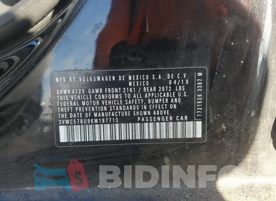 3VWC57BU9KM187713 Photo# 12