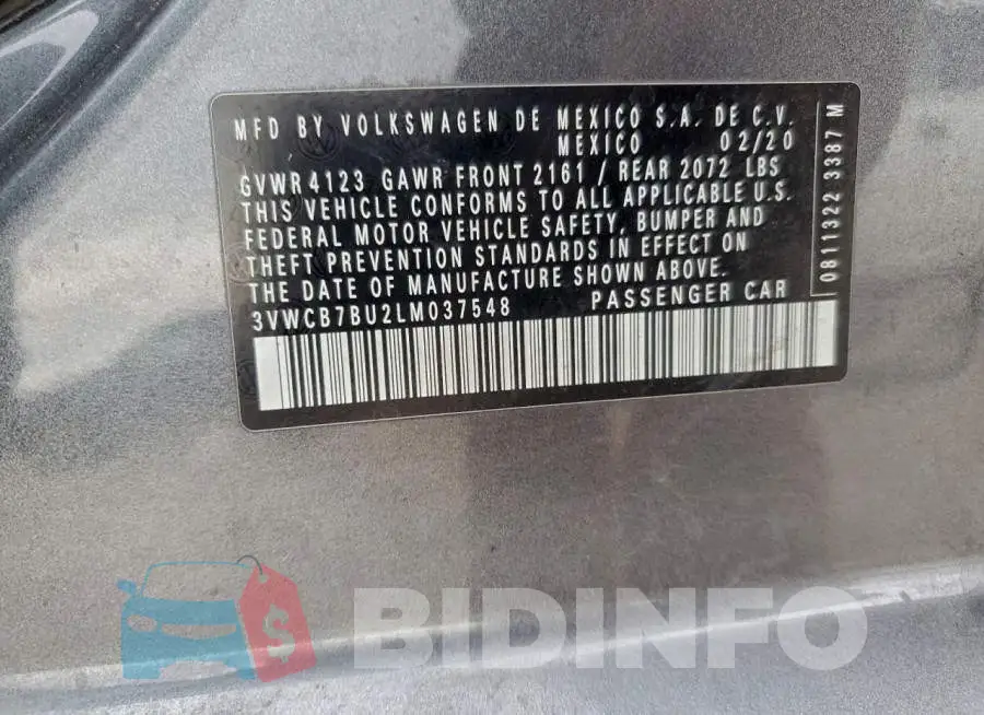3VWCB7BU2LM037548 Photo# 12