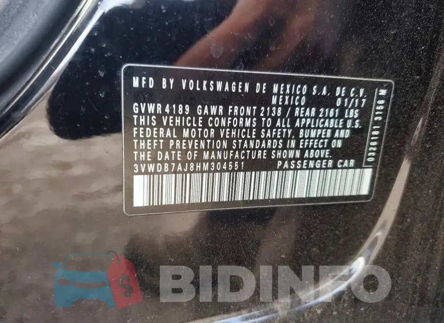 3VWDB7AJ8HM304551 Photo# 12