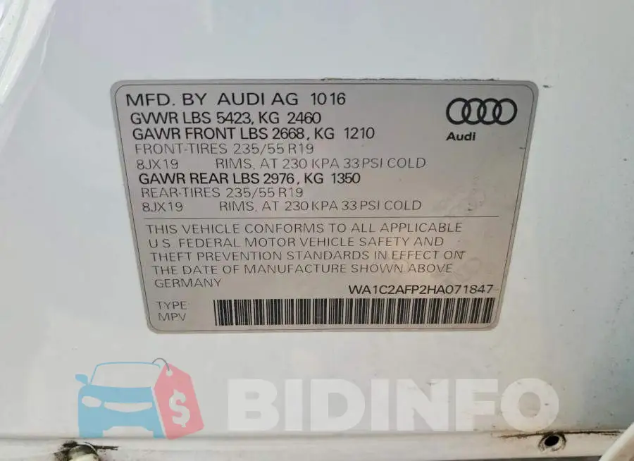 WA1C2AFP2HA071847 Photo# 14
