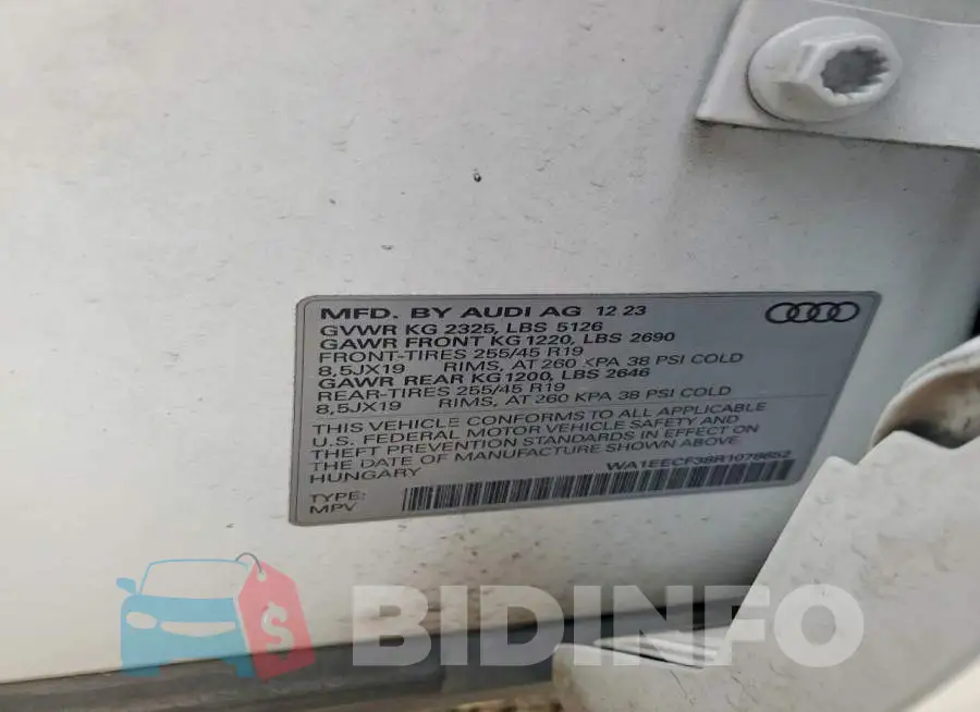 WA1EECF38R1078652 Photo# 13