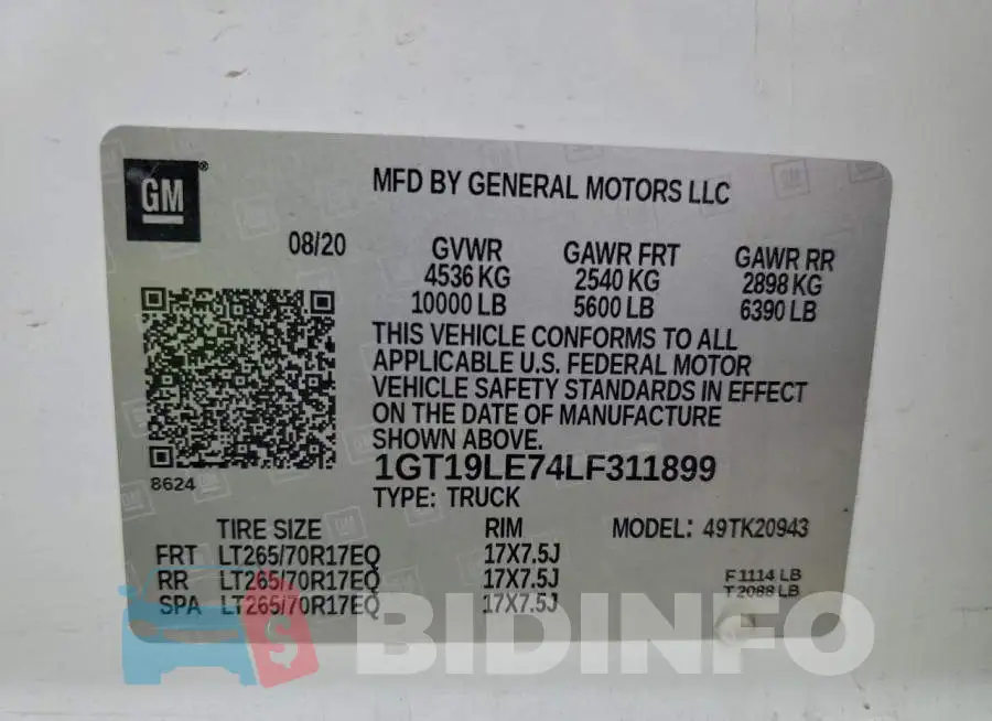 1GT19LE74LF311899 Photo# 13