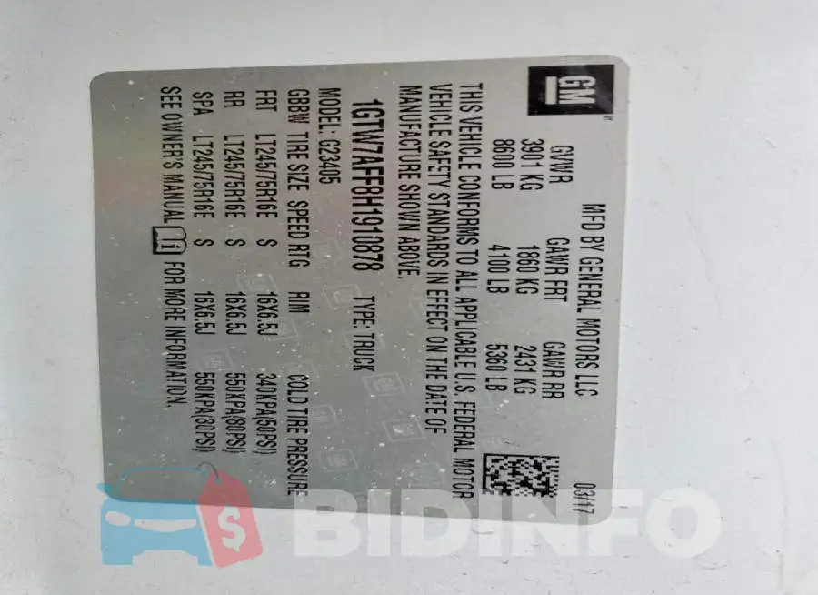 1GTW7AFF8H1910878 Photo# 12