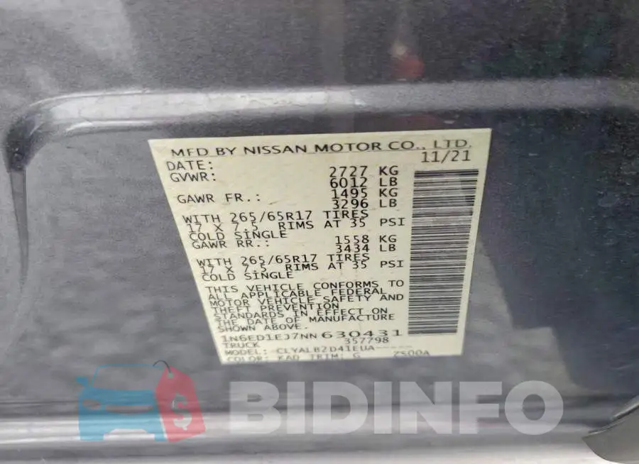1N6ED1EJ7NN630431 Photo# 13