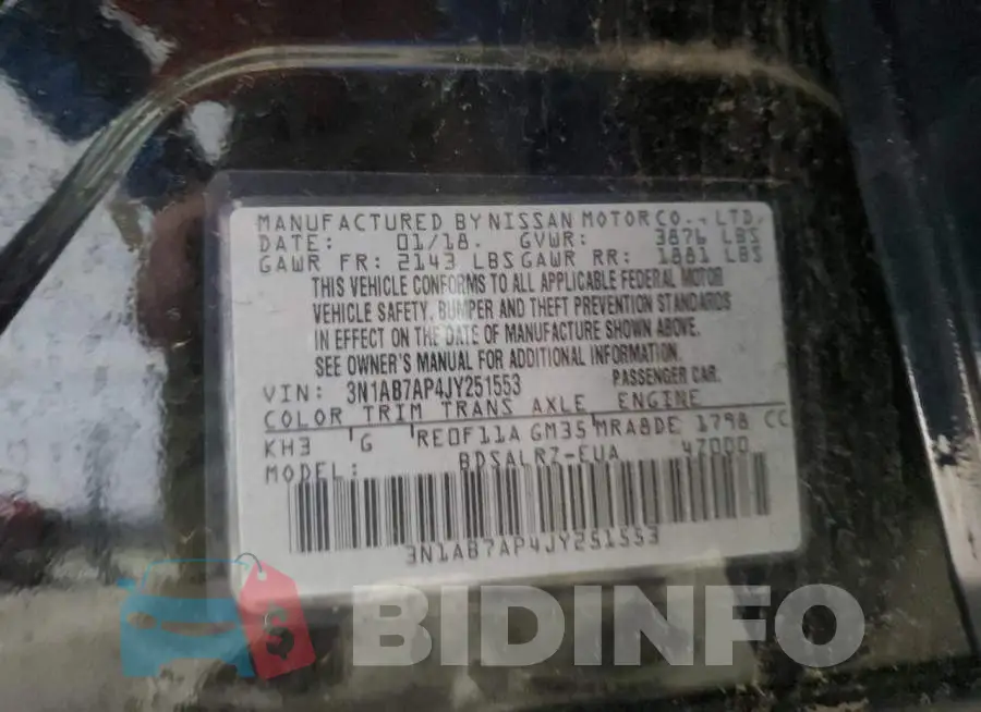 3N1AB7AP4JY251553 Photo# 13