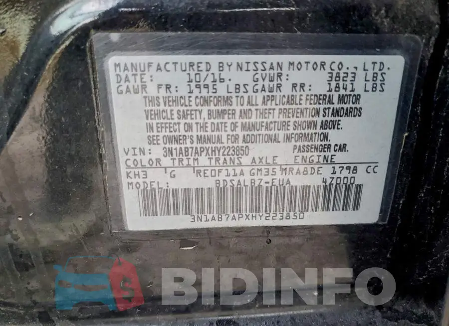 3N1AB7APXHY223850 Photo# 13
