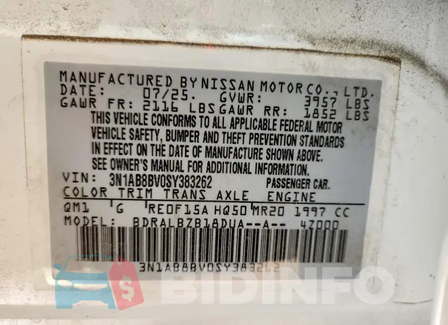 3N1AB8BV0SY383262 Photo# 13