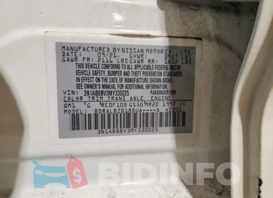 3N1AB8BV3MY330025 Photo# 12