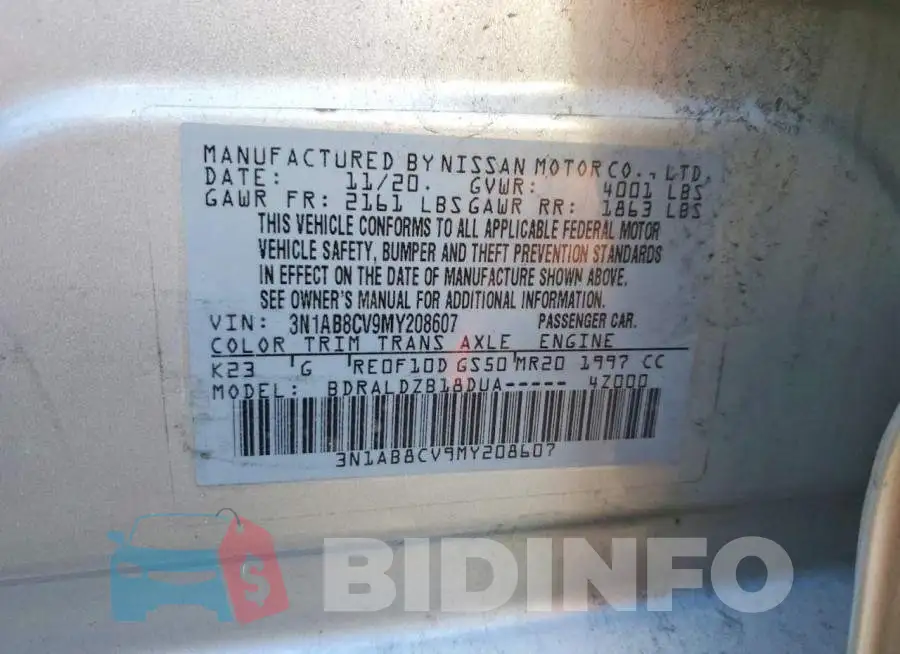 3N1AB8CV9MY208607 Photo# 13
