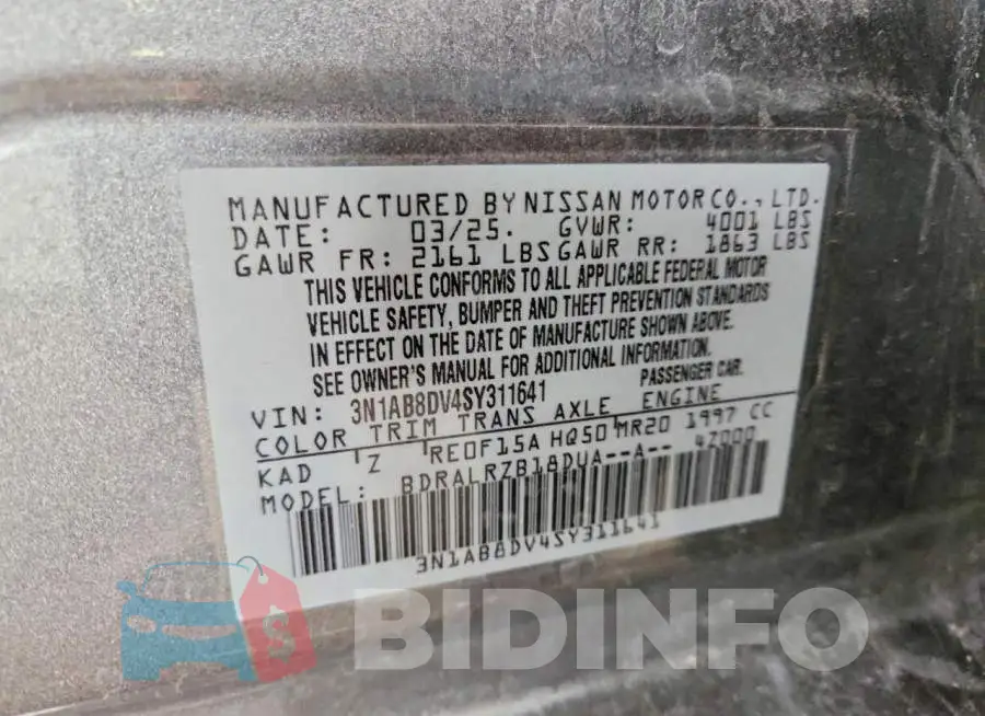3N1AB8DV4SY311641 Photo# 13