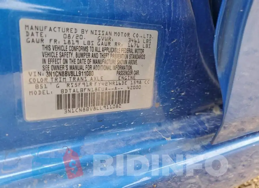 3N1CN8BV8LL911080 Photo# 13