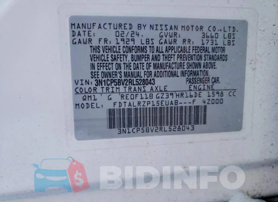 3N1CP5BV2RL528043 Photo# 13