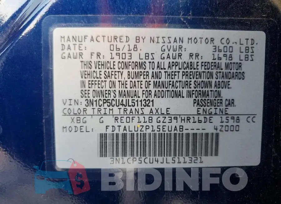 3N1CP5CU4JL511321 Photo# 14