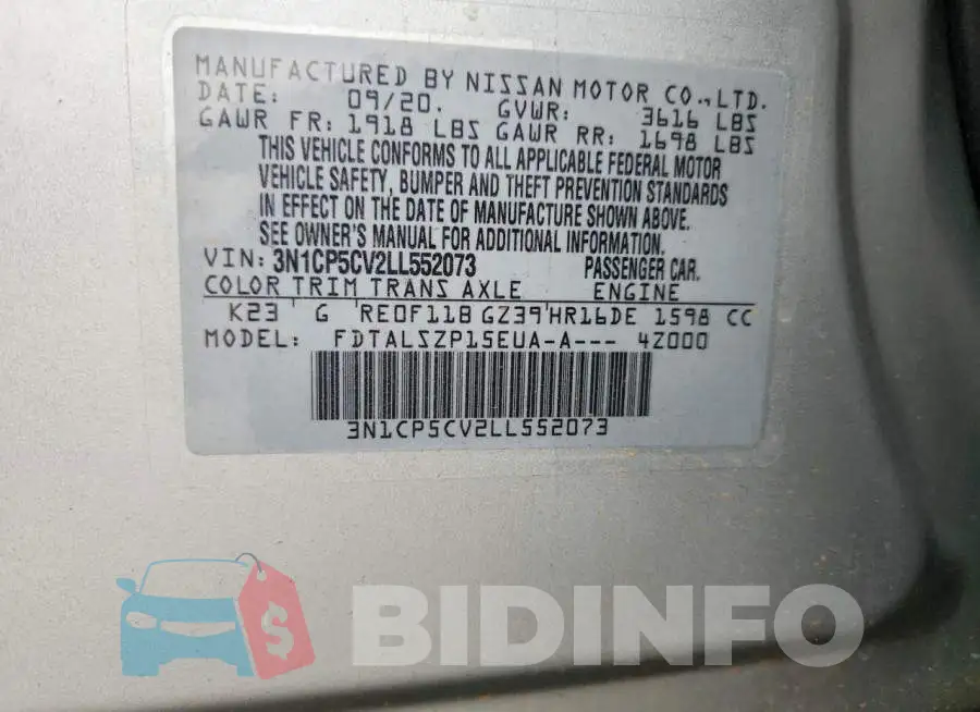 3N1CP5CV2LL552073 Photo# 12