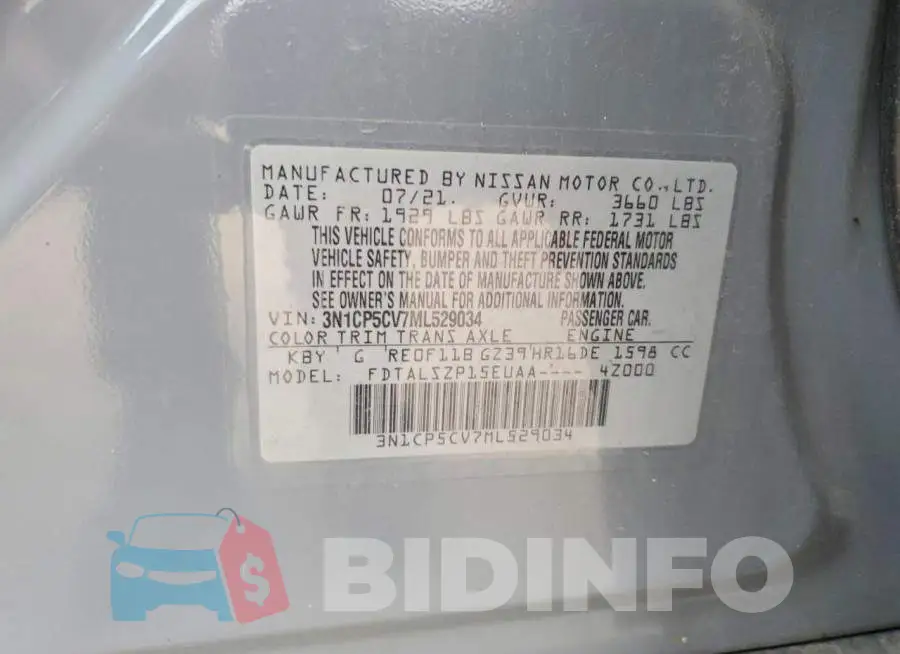 3N1CP5CV7ML529034 Photo# 12