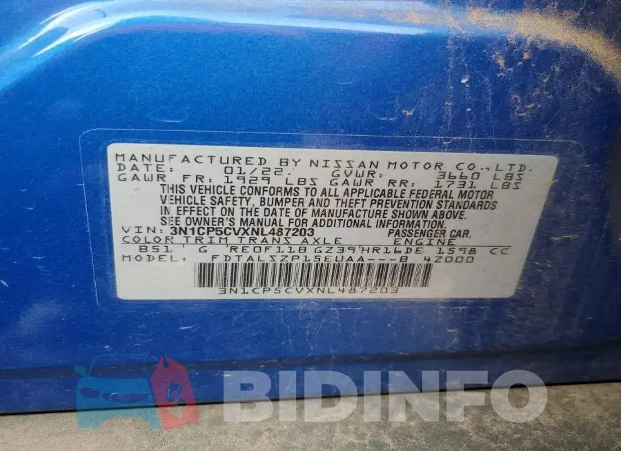 3N1CP5CVXNL487203 Photo# 14