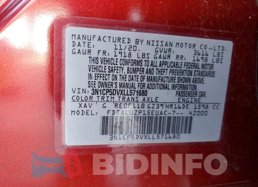 3N1CP5DVXLL571680 Photo# 13