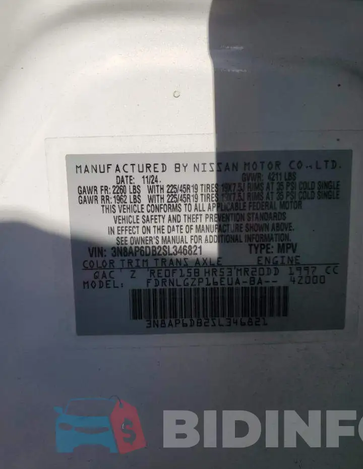 3N8AP6DB2SL346821 Photo# 14