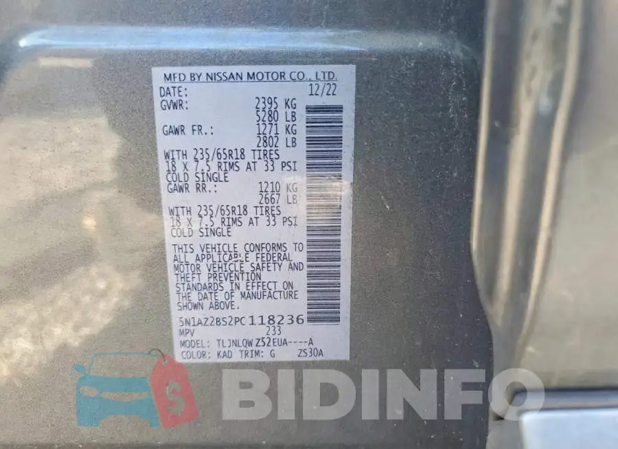 5N1AZ2BS2PC118236 Photo# 11