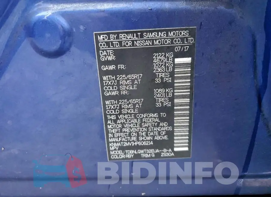 KNMAT2MV1HP606214 Photo# 13