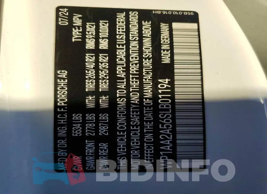 WP1AA2A56SLB01194 Photo# 13