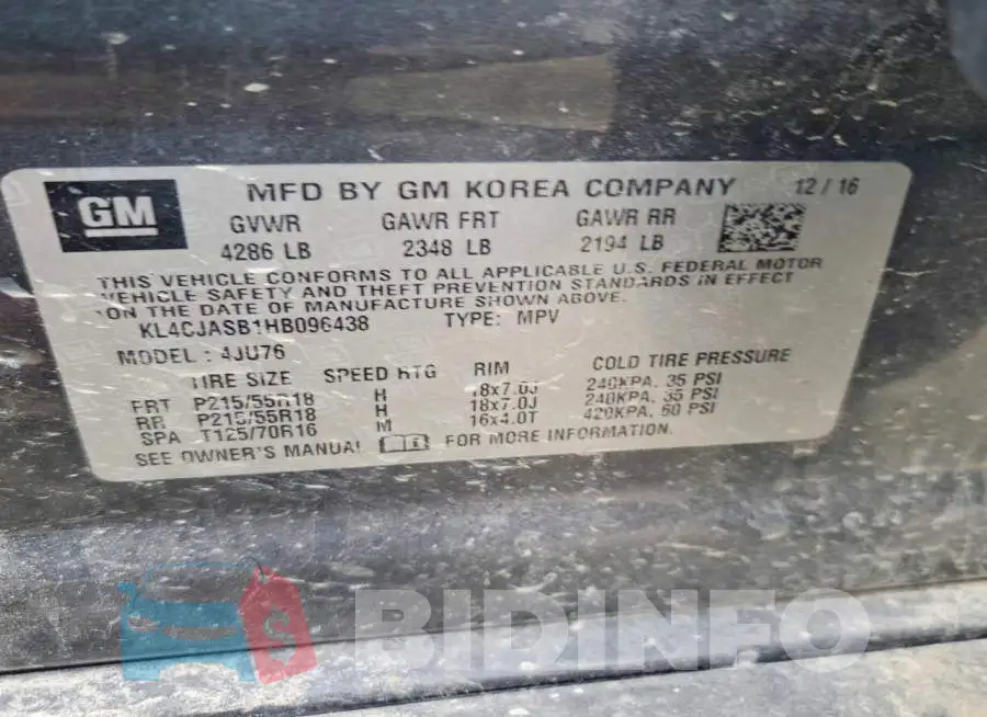 KL4CJASB1HB096438 Photo# 12