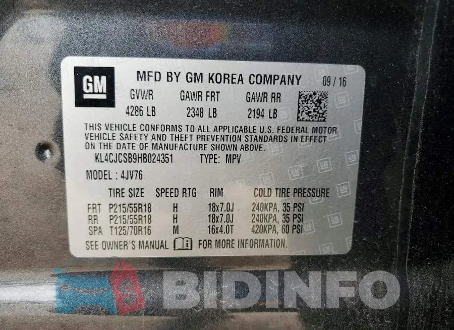 KL4CJCSB9HB024351 Photo# 12