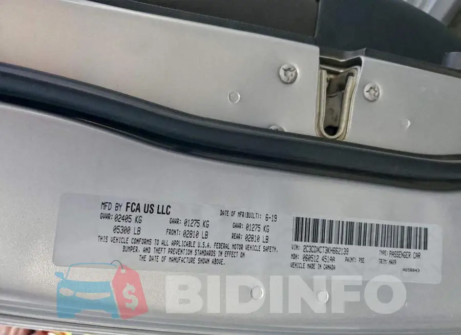 2C3CDXCT3KH662139 Photo# 12