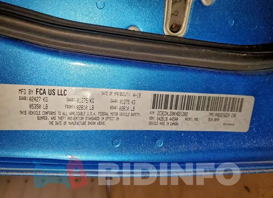 2C3CDXJG9KH651202 Photo# 12
