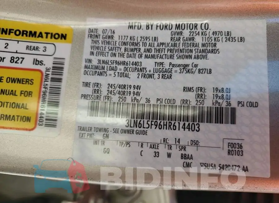 3LN6L5F96HR614403 Photo# 12