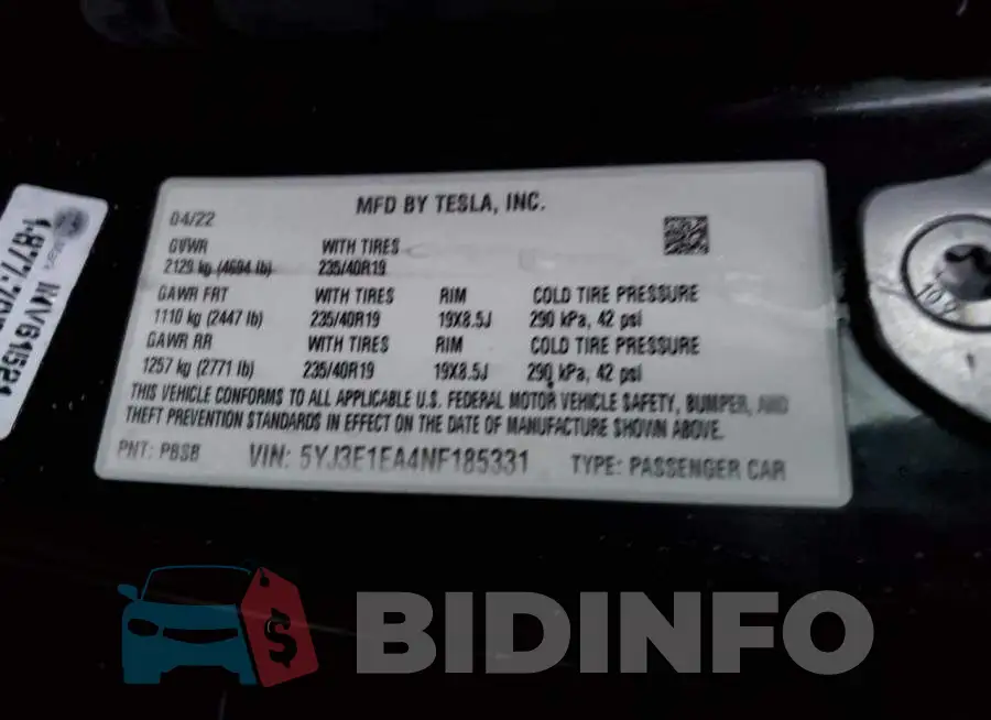 5YJ3E1EA4NF185331 Photo# 12