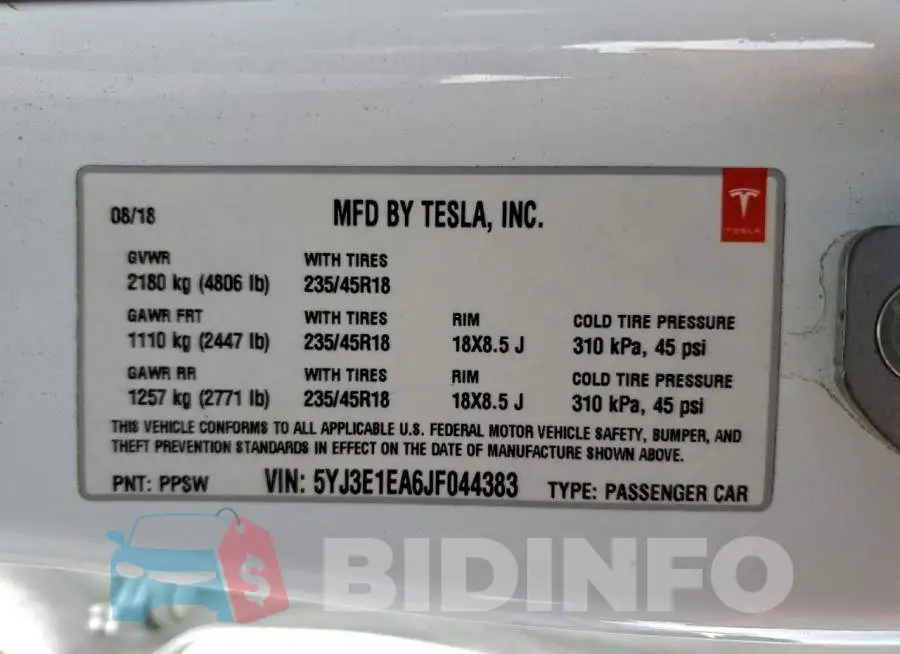 5YJ3E1EA6JF044383 Photo# 12