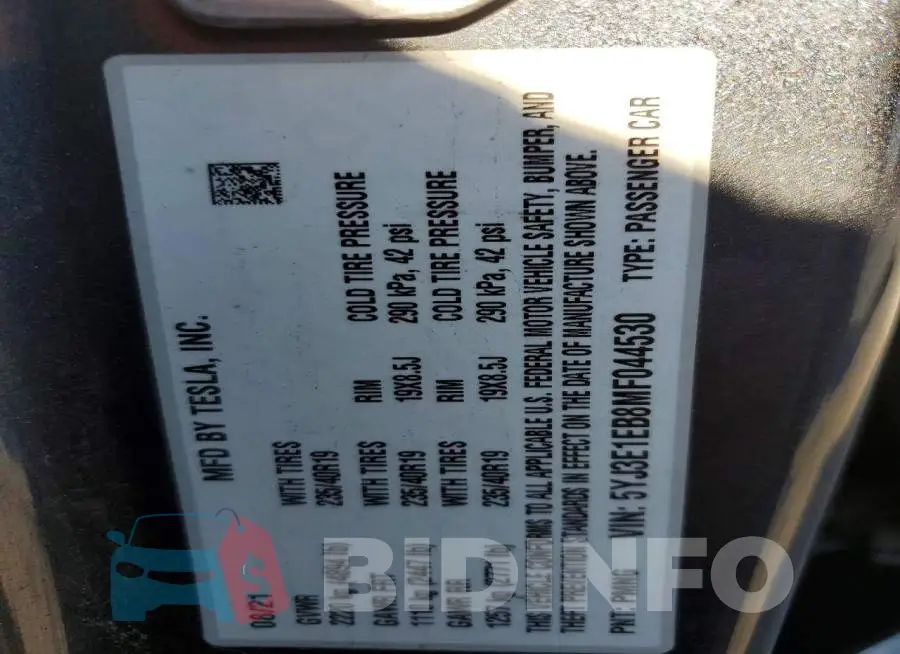 5YJ3E1EB8MF044530 Photo# 12