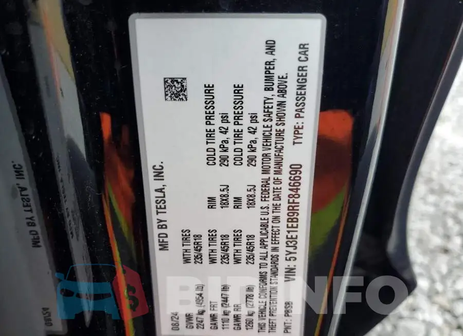 5YJ3E1EB9RF846690 Photo# 13