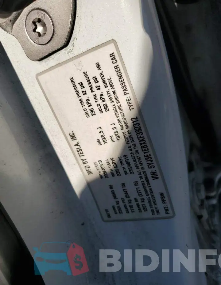 5YJ3E1EBXKF392312 Photo# 12
