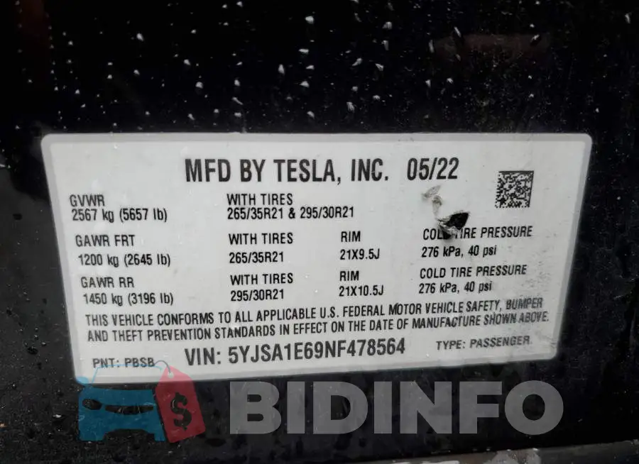 5YJSA1E69NF478564 Photo# 13